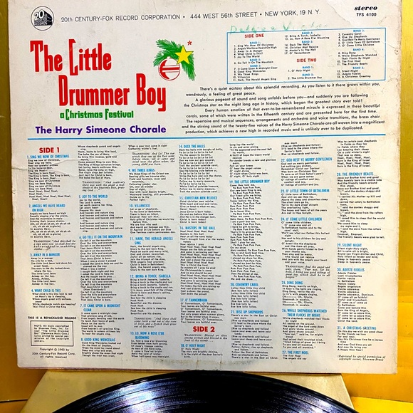 THE LITTLE DRUMMER BOY VINYL 33 1/3 RPM RECORD LP VTG 1963 CHRISTMAS MUS… - Picture 6 of 14
